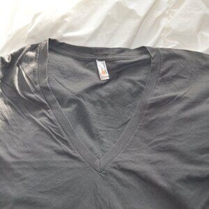 American Apparel Gray Deep V Men's T-Shirt